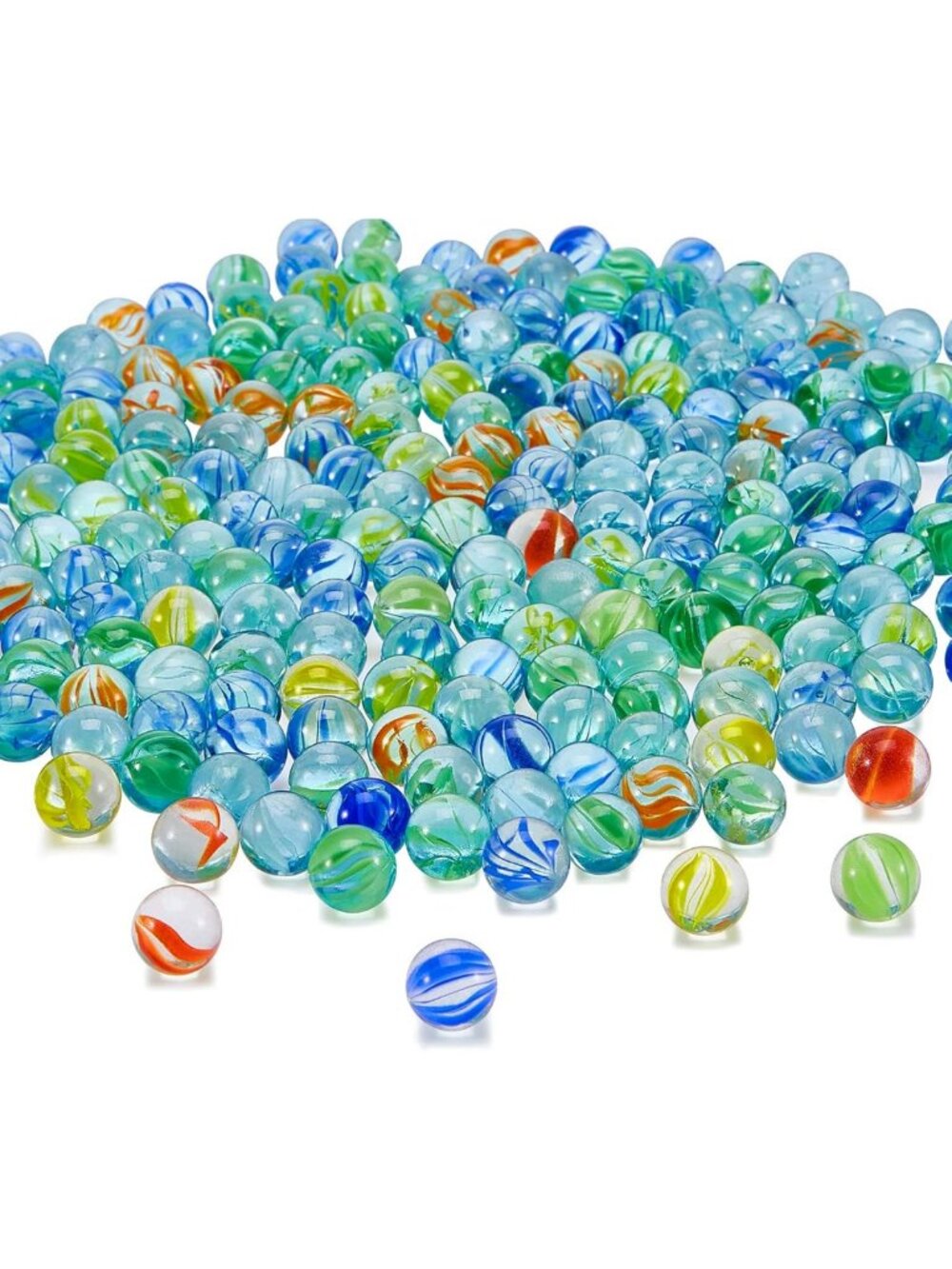 1000 Bulk Colorful Glass Marbles - 0.55 Inch Round for Kids, DIY, Games & Decor